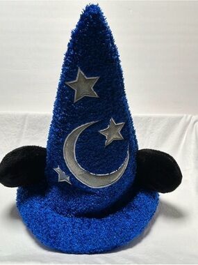 Disney Fantasia Mickey Mouse and Blue Wizard Hat with Silver Moon & Stars